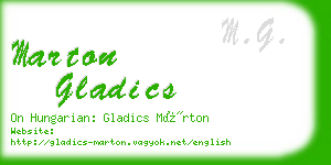 marton gladics business card